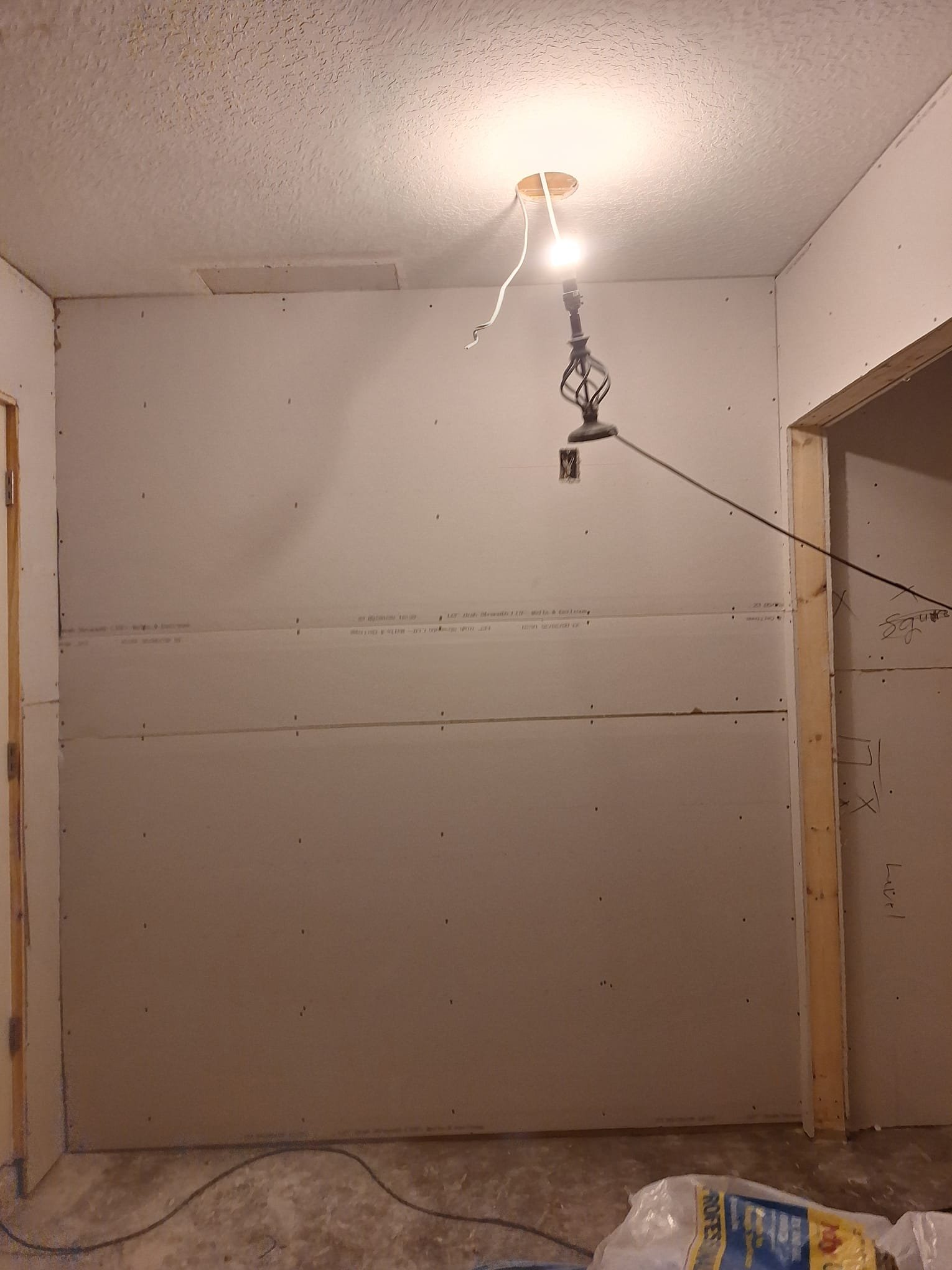 Repaired and finished drywall wall in Sarasota, Florida